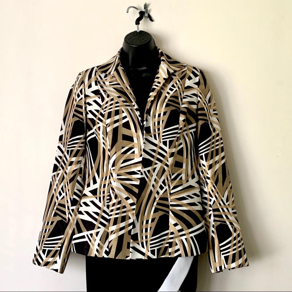 Kasper Open Front Bold Print Jacket Size 6 - image 1